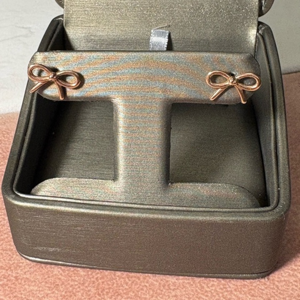 Cute Sterling Gilt Bow Earrings